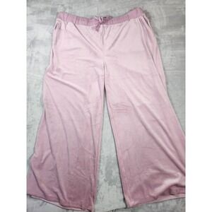 NYDJ Womens Pink Pocket Velvet Wide Leg Drawstring‎ Pants 3X